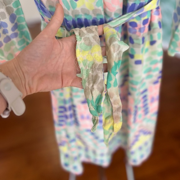 Shoshanna Pastel Watercolor Pink Mint Green Yellow Blue Mini Dress Sz 2 - Picture 5 of 5